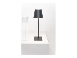 Lámpara De Mesa-Lámpara de mesa LED Zafferano Poldina L Desk Corten, recargable y regulable, con duración de batería de hasta 12 horas Marru00f3n