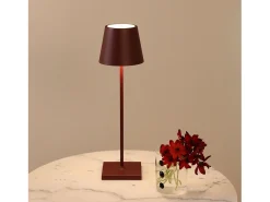 Lámpara de mesa LED Zafferano Poldina Pro Bordeaux, recargable y regulable, con una duración de batería de hasta 12 horas. Apta para exteriores, IP65. Violeta Sale