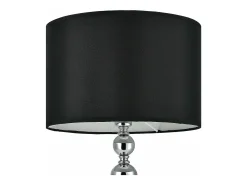 Outlet Helloshop26 Lámpara de mesa lámpara de noche lámpara de escritorio lámpara de lectura metal 29 cm de diámetro tela cromo y 03_0002499 Negro