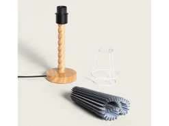 Ledkia Lámpara De Mesa-Lámpara de Mesa Madera Moorea Gris
