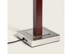 Ledkia Lámpara de Mesa Madera y Metal Lizza Blanco