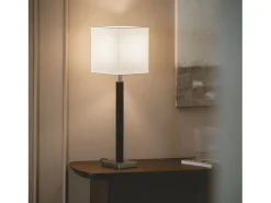 Ledkia Lámpara de Mesa Madera y Metal Lizza Blanco