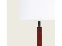 Ledkia Lámpara de Mesa Madera y Metal Lizza Blanco