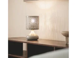 Ledkia Lámpara De Mesa-Lámpara de Mesa Metal Harish Topo Gris