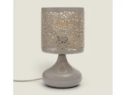 Ledkia Lámpara De Mesa-Lámpara de Mesa Metal Harish Topo Gris