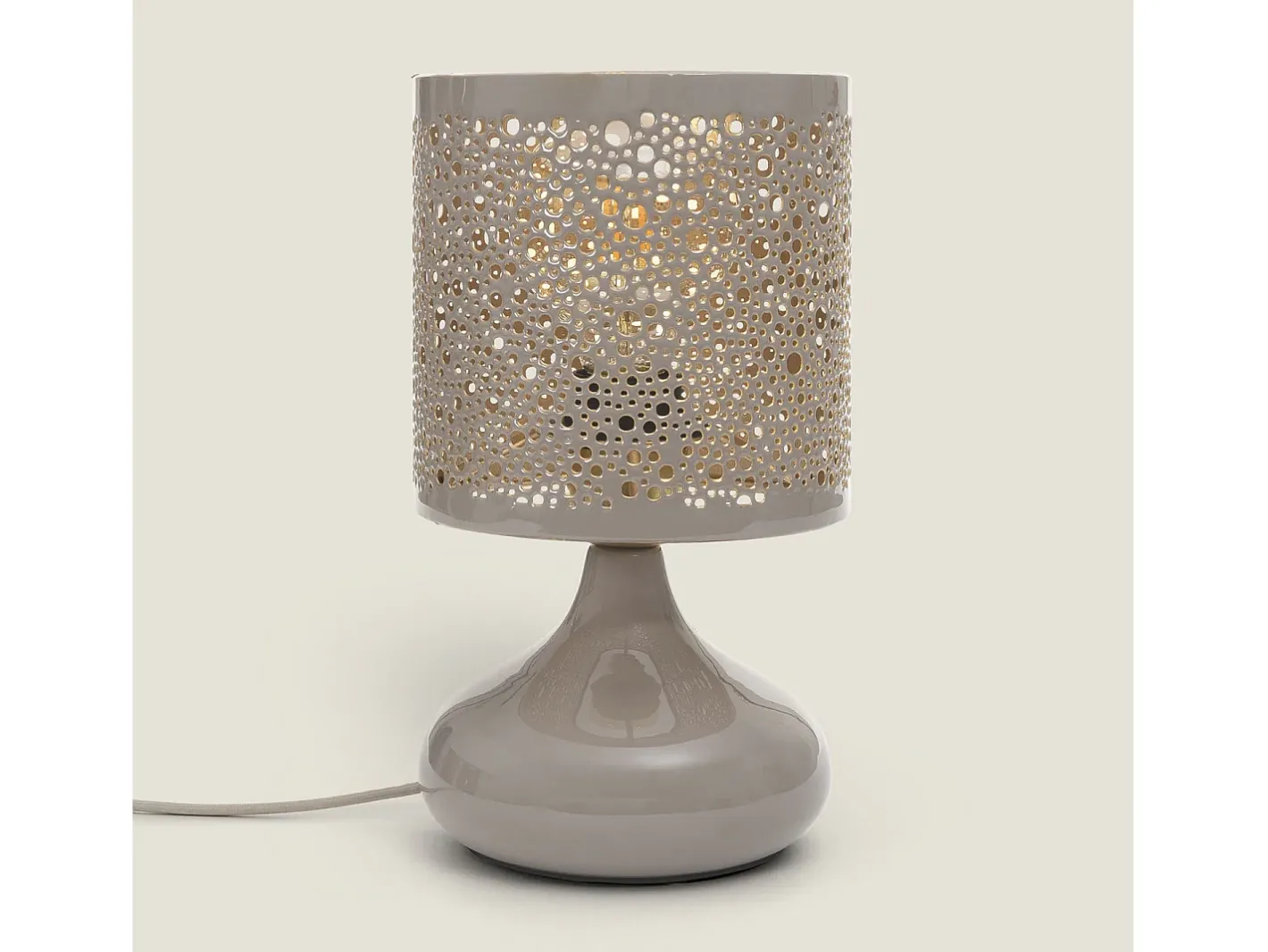 Ledkia Lámpara De Mesa-Lámpara de Mesa Metal Harish Topo Gris