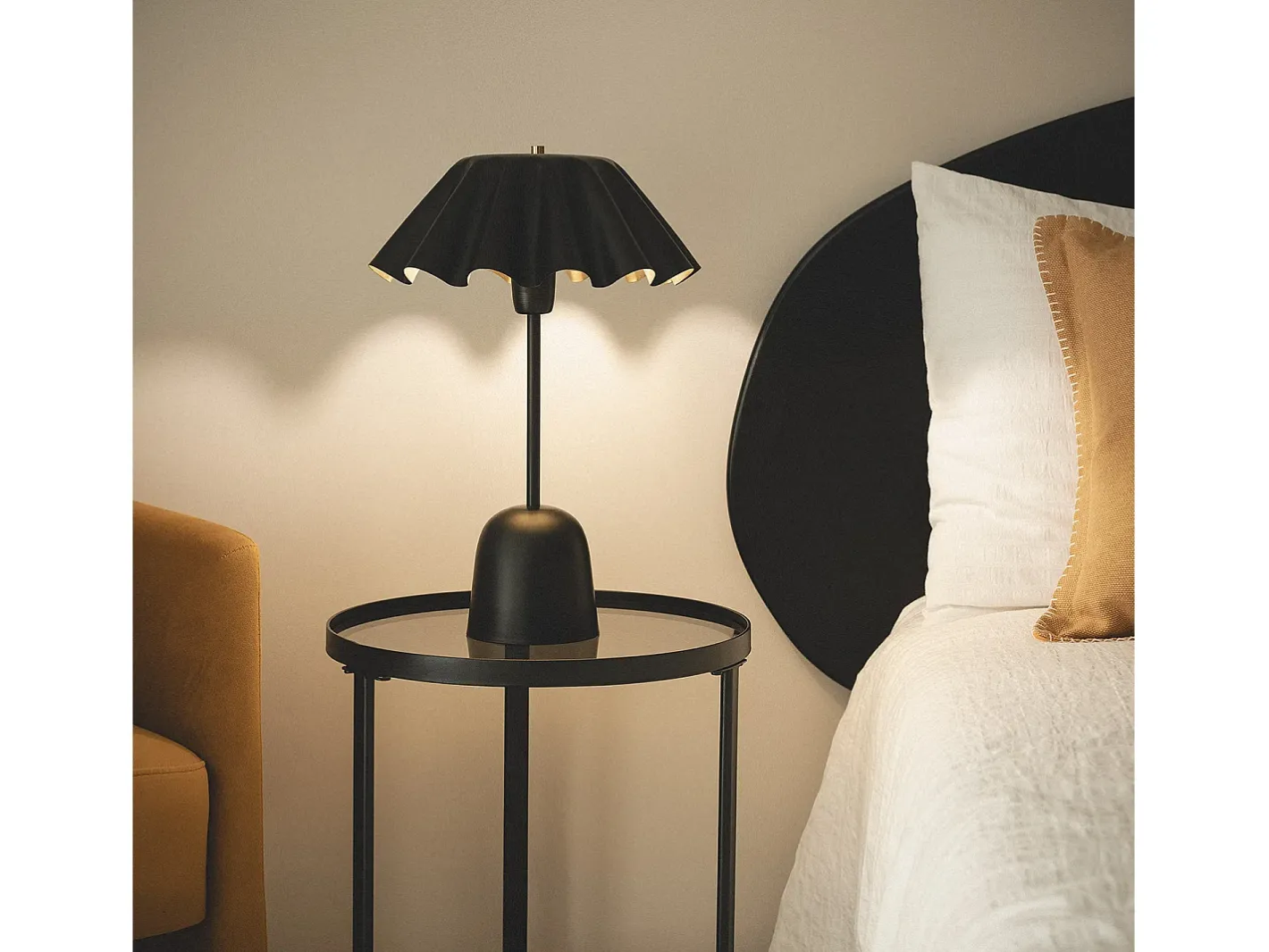 Ledkia Lámpara De Mesa-Lámpara de Mesa Metal Nallur Negro