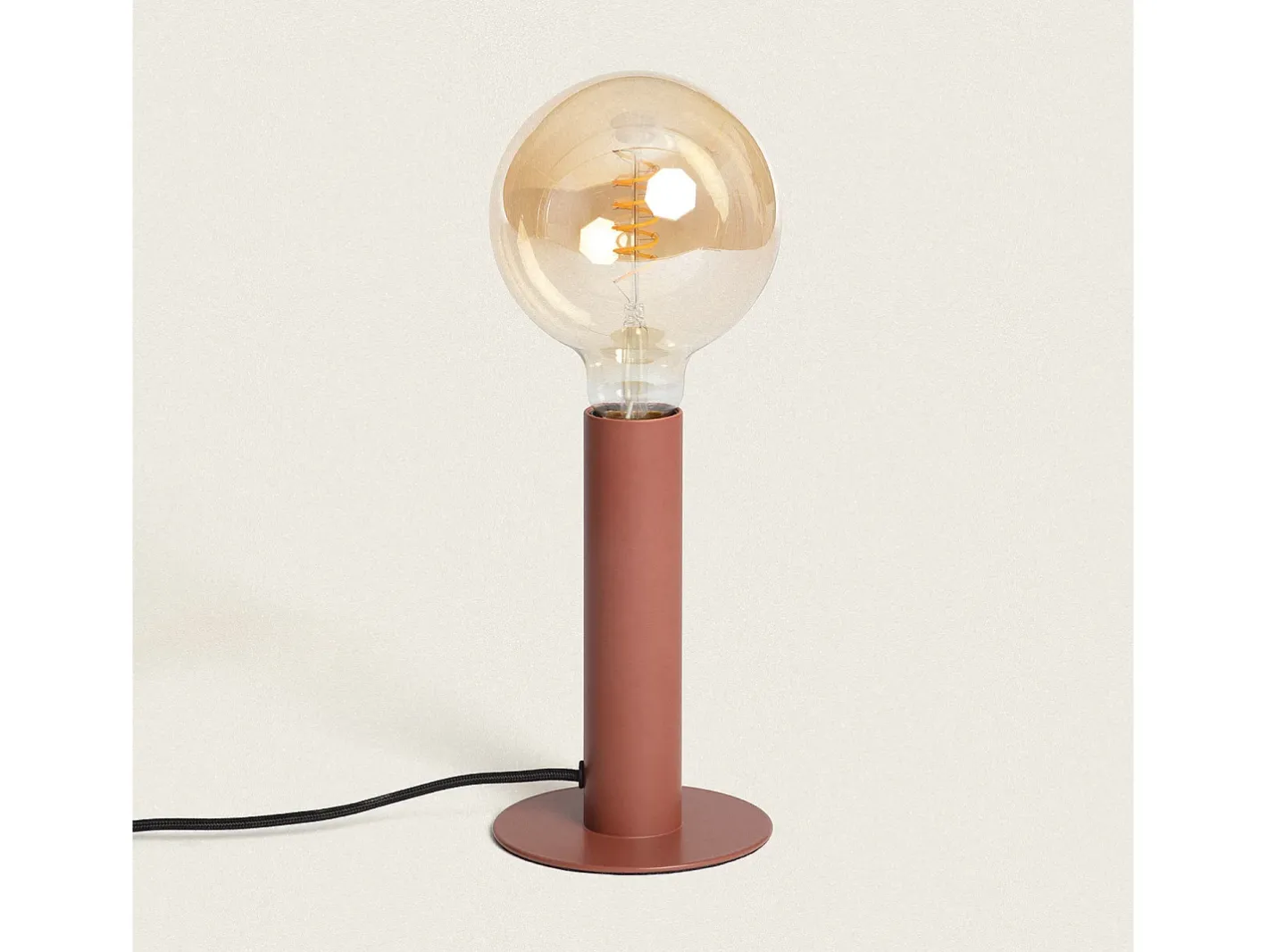 Ledkia Lámpara De Mesa-Lámpara de Mesa Metal Rovia Marrón Multicolor