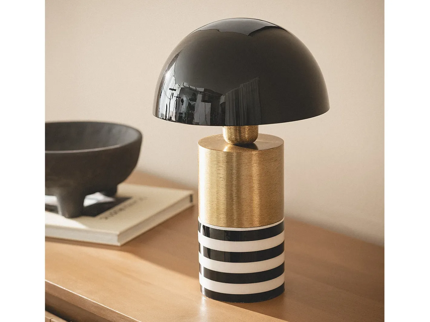 Ledkia Lámpara De Mesa-Lámpara de Mesa Metal Tanev Darpan Negro