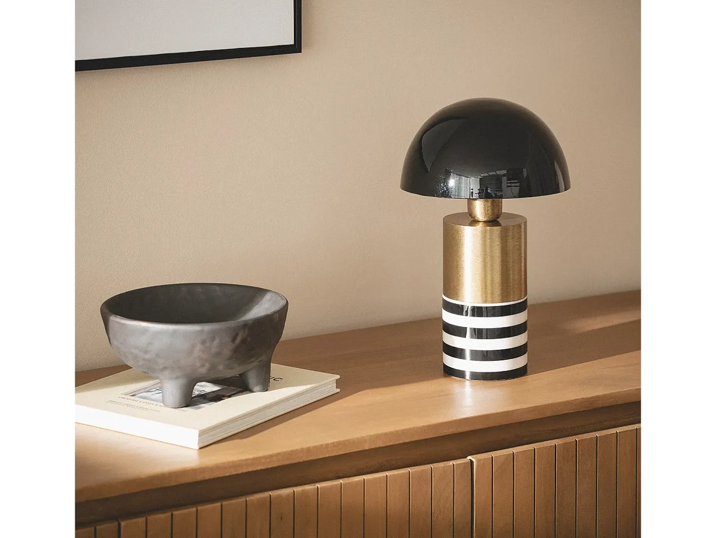 Ledkia Lámpara De Mesa-Lámpara de Mesa Metal Tanev Darpan Negro