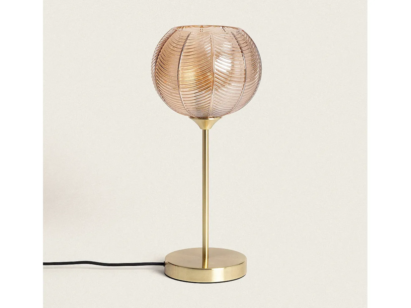 Ledkia Lámpara De Mesa-Lámpara de Mesa Metal y Cristal Klimt Ámbar Multicolor