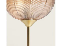 Ledkia Lámpara De Mesa-Lámpara de Mesa Metal y Cristal Klimt Ámbar Multicolor