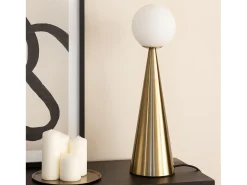 Ledkia Lámpara de Mesa Metal y Cristal Hipias Dorado