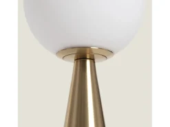 Ledkia Lámpara de Mesa Metal y Cristal Hipias Dorado
