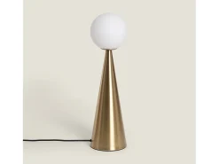 Ledkia Lámpara de Mesa Metal y Cristal Hipias Dorado