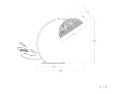 Ledkia Lámpara de Mesa Metal y Cristal Shila Dorado Outlet