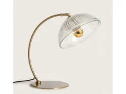 Ledkia Lámpara de Mesa Metal y Cristal Shila Dorado Outlet