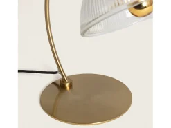 Ledkia Lámpara de Mesa Metal y Cristal Shila Dorado Outlet