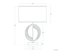 Ledkia Lámpara De Mesa-Lámpara de Mesa Metal y Mármol Castle Blanco