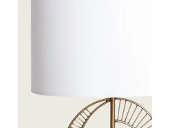 Ledkia Lámpara De Mesa-Lámpara de Mesa Metal y Mármol Castle Blanco