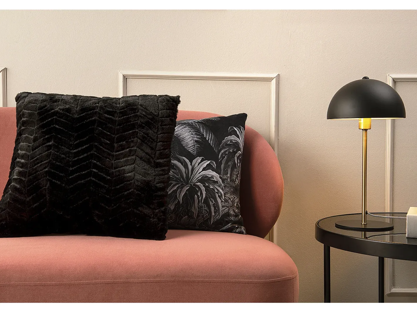 LEITMOTIV Lámpara De Mesa-Lámpara de mesa metálica Bonnet Negro
