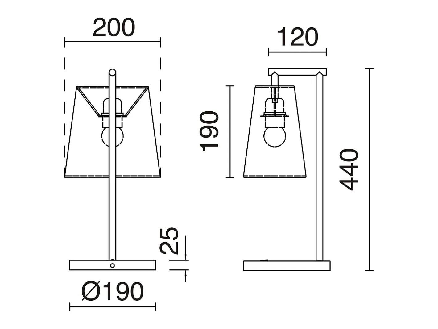Lámpara De Mesa-Lámpara de mesa NEMO interior moderno - H44 cm - acero y sintético - on&off - cable 1,5 metros - base carga - IP20 - E27 40W - y Blanco