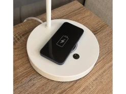 Lámpara De Mesa-Lámpara de mesa NEMO interior moderno - H44 cm - acero y sintético - on&off - cable 1,5 metros - base carga - IP20 - E27 40W - y Blanco