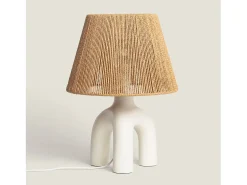 Online Ledkia Lámpara de Mesa Papel Trenzado y Resina Otilia Blanco