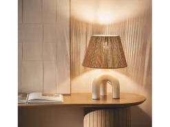 Online Ledkia Lámpara de Mesa Papel Trenzado y Resina Otilia Blanco