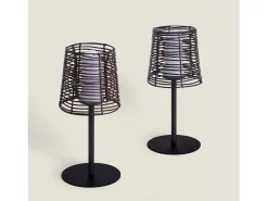 Ledkia Lámpara De Mesa-Lámpara de Mesa para Exterior Asha Negro