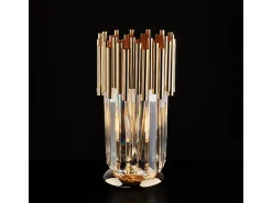 Lámpara Suspendida-Lámpara de mesa Ravel de hierro con pedrería, 1 luz H.30 Ø16 BL268-LT-OR Dorado