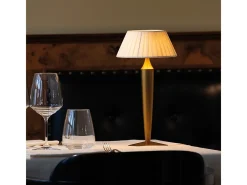 Hot Lámpara de mesa recargable Flaminia Zafferano LED táctil - Diseño clásico inalámbrico Dorado