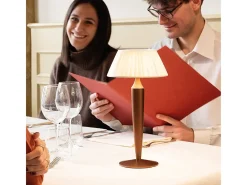 Lámpara De Mesa-Lámpara de mesa recargable Flaminia Zafferano LED táctil - Diseño clásico inalámbrico en bronce Marru00f3n