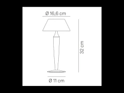 Lámpara De Mesa-Lámpara de mesa recargable Flaminia Zafferano LED táctil - Diseño clásico inalámbrico en bronce Marru00f3n