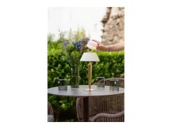 Lámpara De Mesa-Lámpara de mesa recargable Flaminia Zafferano LED táctil - Diseño clásico inalámbrico en bronce Marru00f3n