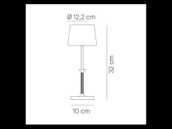 Lámpara de mesa recargable con atenuador táctil LED Poldina Classic Zafferano - Elegante diseño inalámbrico Dorado