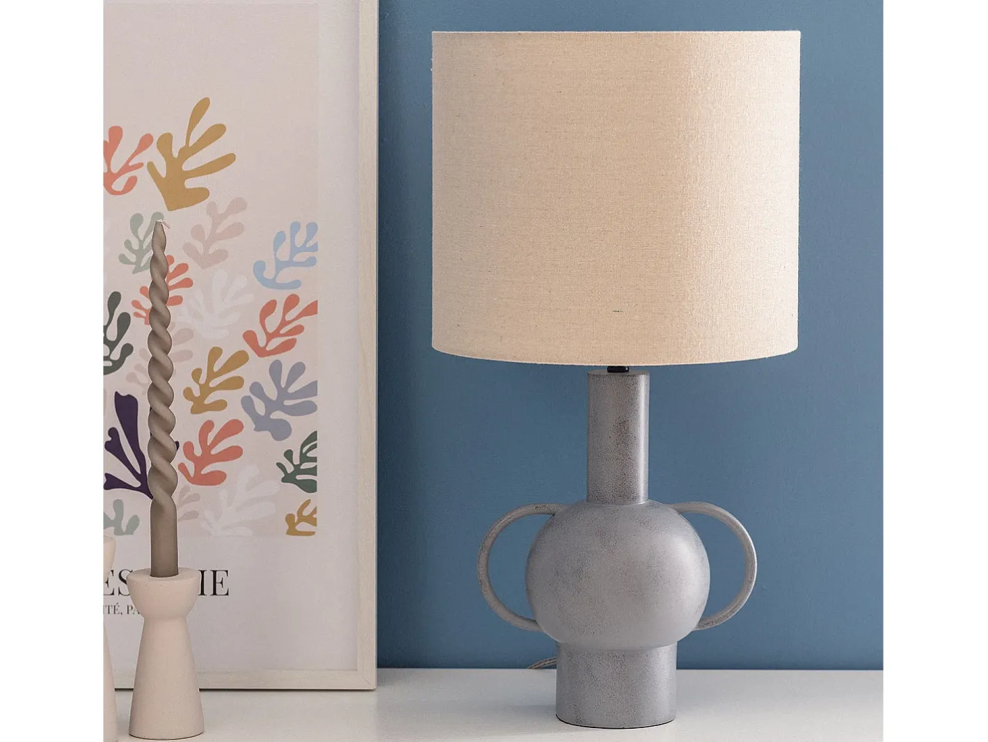 Ledkia Lámpara de Mesa Resina Goslar Gris Clearance