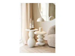 Les Tendances Lámpara De Mesa-Lámpara de mesa SHEFFIELD – Lámpara de mesa de mármol y acero Beige