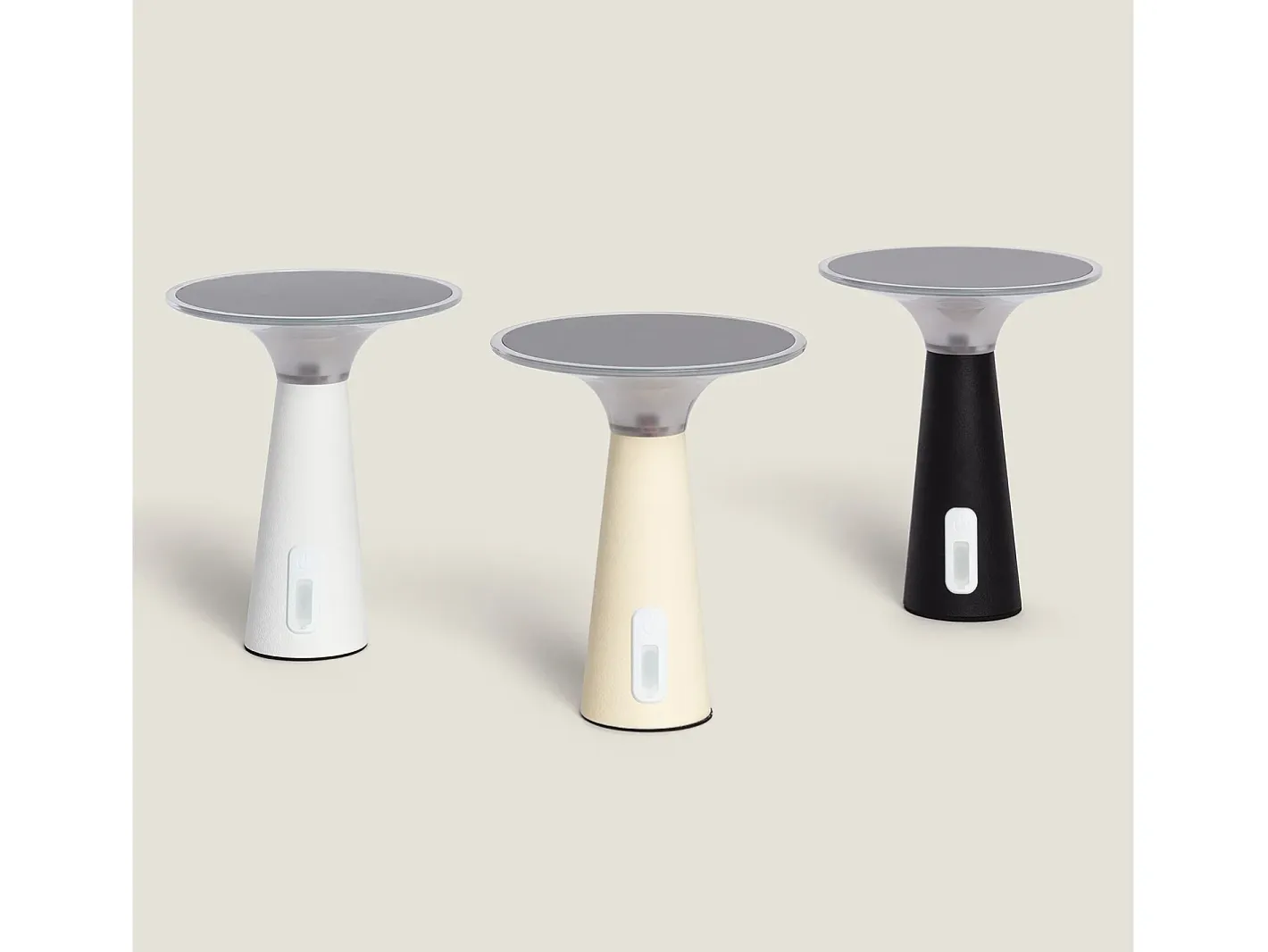 Ledkia Lámpara de Mesa Solar Exterior LED Metal Portátil con Batería USB Recargable Soucha Beige Discount