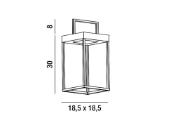 Iluminación Exterior-Lámpara de mesa solar y recargable CAGE de Perenz Oscuro H30cm Gris