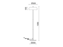 Lámpara de mesa TAICHI estilo moderno - Alt.45 cm - 2x E27 40W - cable 2 metros - on&off - acero - blanco y oro - IP20 Dorado New