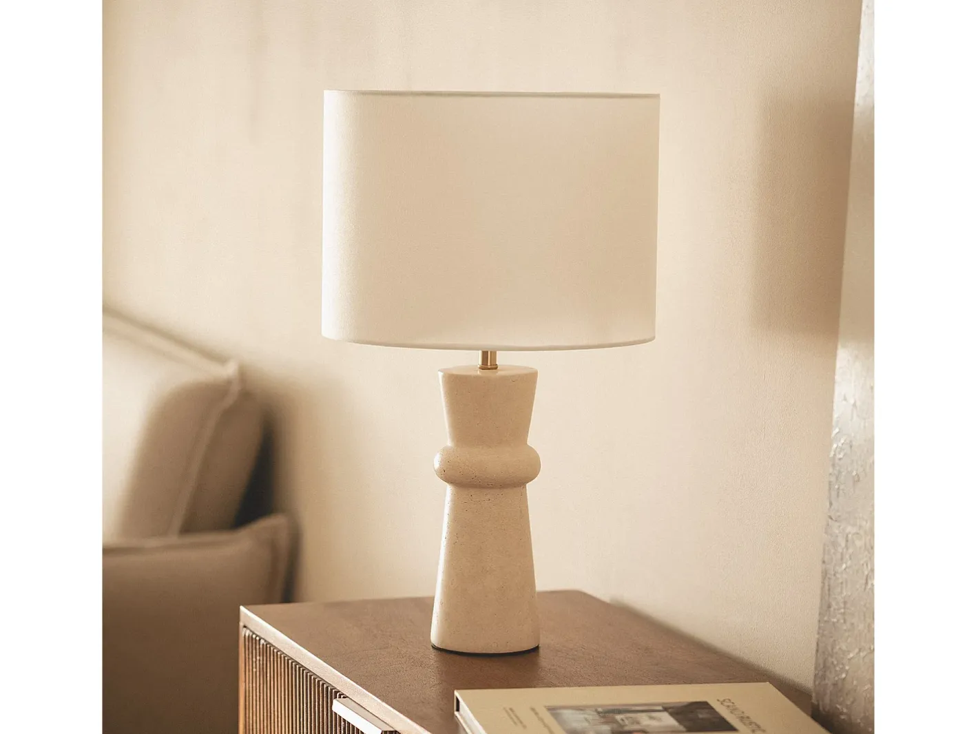 Online Ledkia Lámpara de Mesa Travertino Bittor Beige