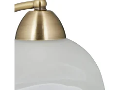 Helloshop26 Lámpara de mesa vintage de cristal opalino y latón 40 vatios 13_0001463 Transparente Hot