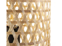 VS Venta-stock Lámpara De Mesa-Lámpara de mesa Yuna de bambú, diámetro 22,5 cm Beige