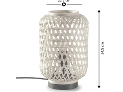 VS Venta-stock Lámpara De Mesa-Lámpara de mesa Yuna de bambú, diámetro 22,5 cm Beige