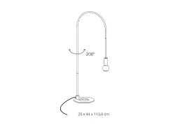 Lámpara de mesa Zafferano - Filo con bombilla E27 máx. 60 W incluida, orientable 200°, H 113 cm, IP20, metal pintado - Blanco Discount