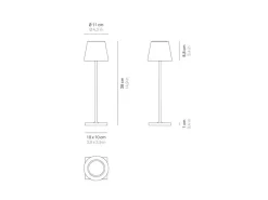 Lámpara de mesa Zafferano Poldina Pro Peanuts Tira recargable regulable hasta 12 h IP65 uso exterior Multicolor Online