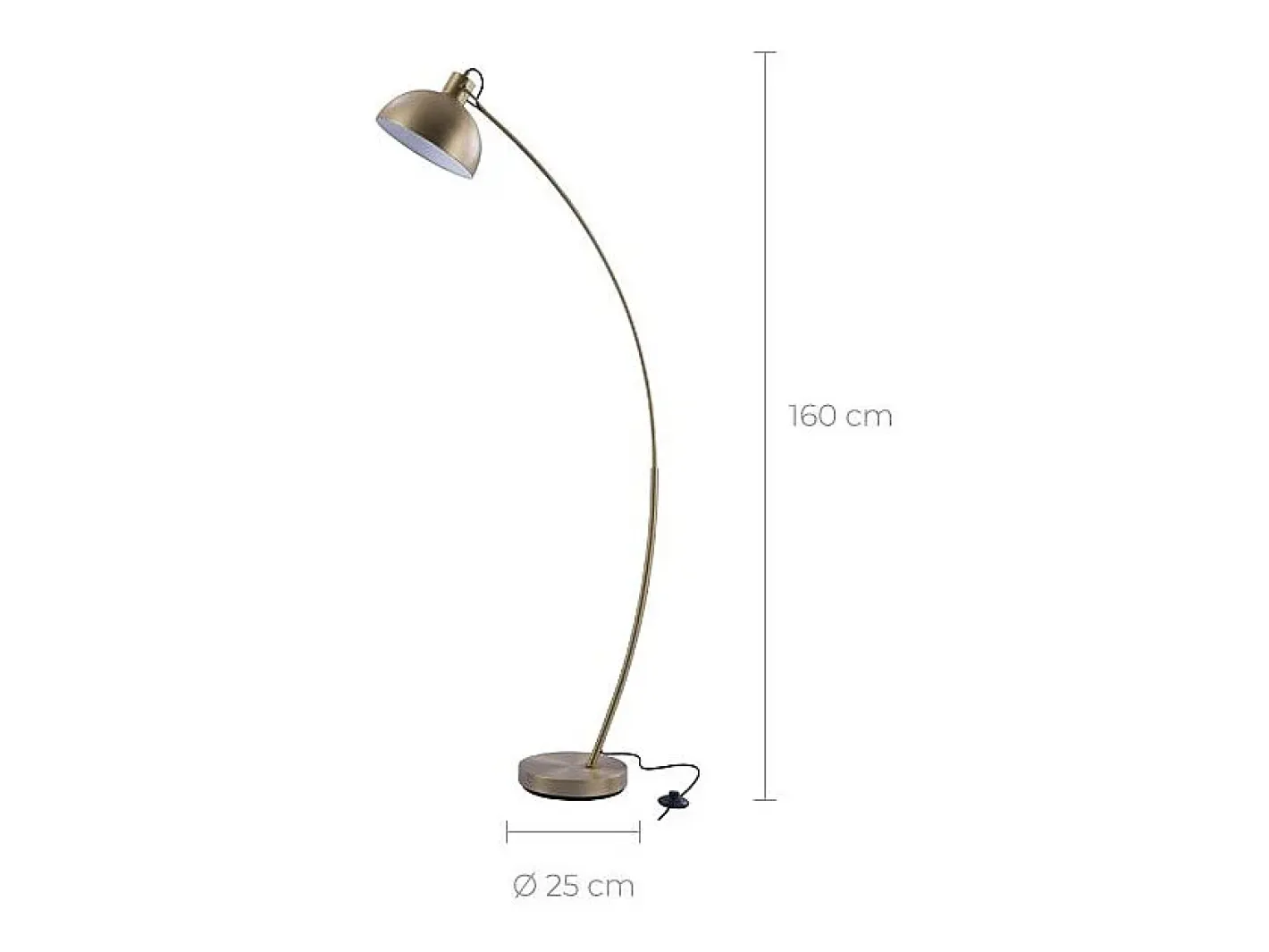Rendez-Vous Déco Lámpara De Pie-Lámpara de metal de color latón - Jersey Dorado