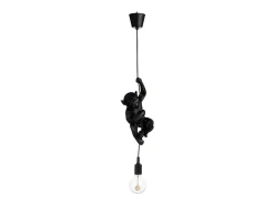 Discount J-Line Lámpara de mono suspendida en resina negra 16.5x12.5x96 cm Negro