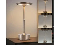 NETTLIFE Lámpara De Mesa-Lámpara de noche inalámbrica , lámpara de mesa LED a batería, lámpara táctil regulable con batería recargable por USB, paquete de 2 Gris